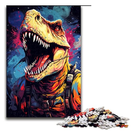Puzzle für Erwachsene 1000 Teile Wütender Dinosaurier Heimdekoration Puzzle Spielzeug Geschenk für die ganze Familie 75 x 50 cm von linghhiming