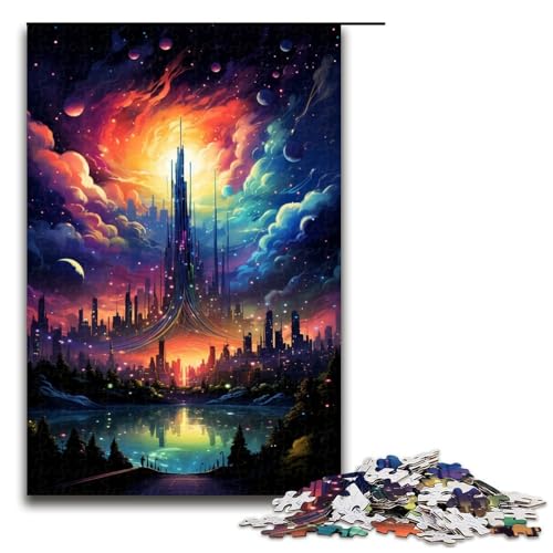 Puzzle für Erwachsene 1000 Teile Wunderbare Nachtstadt Puzzle Spiele Spielzeug Geschenk Geeignet für die Schreibtischdekoration 75 x 50 cm von linghhiming