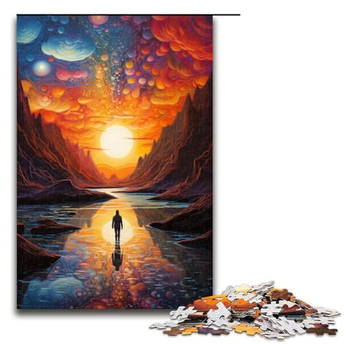 Puzzle für Erwachsene 1000 Teile abstraktes Gemälde von Sternen und Himmel Puzzlespiel lustiges Spielzeug 75 x 50 cm von linghhiming