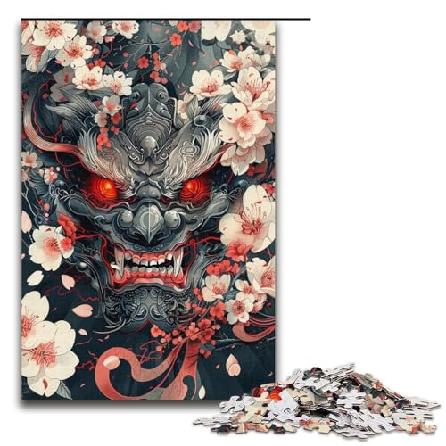 Puzzle für Erwachsene 1000 Teile antike japanische Masken Puzzle Lernspiele für Zuhause DIY-Spielzeug tolles Geschenk für Spiele 1000 Teile (38 x 26 cm) von linghhiming