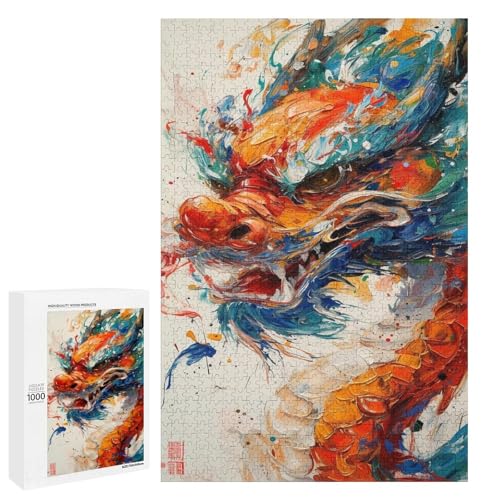 Puzzle für Erwachsene 1000 Teile asiatischer chinesischer Drache Holzpuzzle Lernspiel Herausforderungsspielzeug 75 x 50 cm Puzzle für Erwachsene 1000 Teile asiatischer chinesischer Drache Holzpuzzle Lernspiel Herausforderungsspielzeug 75 x 50 cm von linghhiming