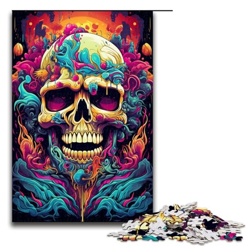 Puzzle für Erwachsene 1000 Teile bizarres buntes Totenkopf Puzzle Lernspiele für Zuhause DIY Spielzeug tolles Geschenk für Spiele 75 x 50 cm Puzzle für Erwachsene 1000 Teile bizarres buntes Totenkopf Puzzle Lernspiele für Zuhause DIY Spielzeug tolles Geschenk für Spiele 75 x 50 cm von linghhiming