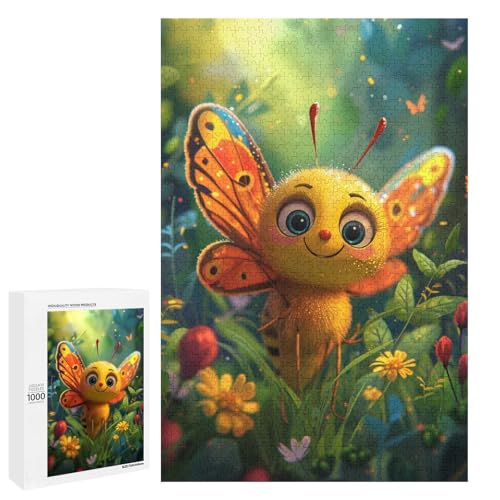 Puzzle für Erwachsene 1000 Teile Bunte Schmetterlinge Holzpuzzle 75 x 50 cm von linghhiming