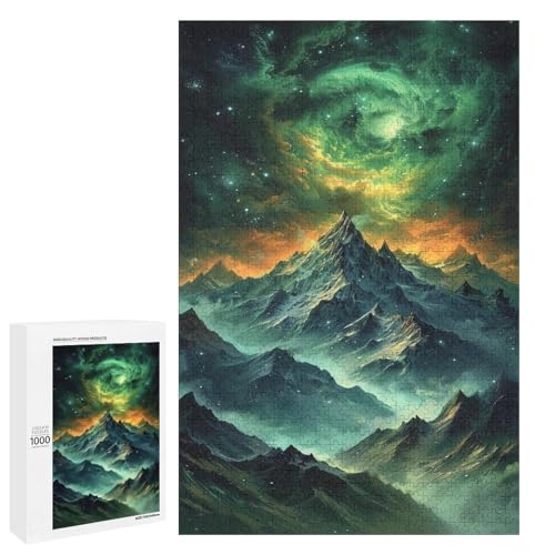 Puzzle für Erwachsene 1000 Teile Bunte Schneeberg Holzpuzzles 75 x 50 cm von linghhiming