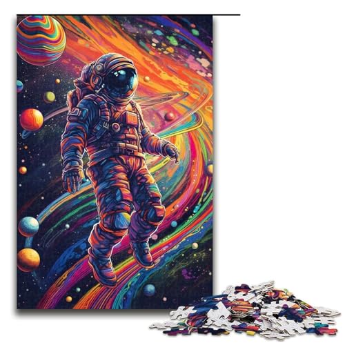 Puzzle für Erwachsene 1000 Teile buntes Astronauten Puzzle Lernspiele für Zuhause DIY Spielzeug tolles Geschenk für Spiele 75 x 50 cm von linghhiming
