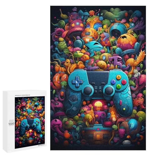Puzzle für Erwachsene 1000 Teile buntes Gamepad Holzpuzzle 75 x 50 cm Puzzle für Erwachsene 1000 Teile buntes Gamepad Holzpuzzle 75 x 50 cm von linghhiming