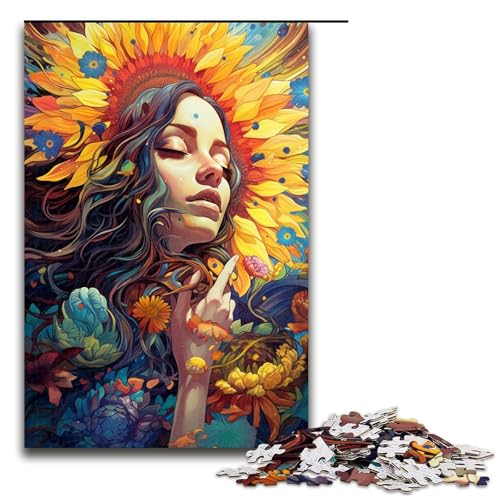 Puzzle für Erwachsene 1000 Teile buntes Sonnenblumenmädchen Holzpuzzle 75 x 50 cm Puzzle für Erwachsene 1000 Teile buntes Sonnenblumenmädchen Holzpuzzle 75 x 50 cm von linghhiming