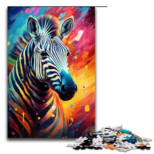 Puzzle für Erwachsene 1000 Teile buntes Zebra Puzzle Geburtstagsgeschenk Geschenke für Teenager ab 12 Jahren 75 x 50 cm Puzzle für Erwachsene 1000 Teile buntes Zebra Puzzle Geburtstagsgeschenk Geschenke für Teenager ab 12 Jahren 75 x 50 cm von linghhiming