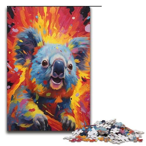 Puzzle für Erwachsene 1000 Teile buntes Zeichen-Koala-Puzzle Papierpuzzle Lernspiel Herausforderungsspielzeug 1000 Teile (38 x 26 cm) von linghhiming