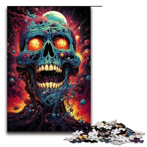 Puzzle für Erwachsene 1000 Teile buntes psychedelisches Galaxie Monster Puzzle für Erwachsene Holzpuzzles Familienspiele Weihnachts und Geburtstagsgeschenke (Größe 75 x 50 cm) von linghhiming