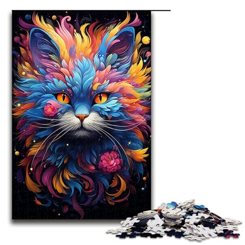 Puzzle für Erwachsene 1000 Teile buntes süßes Kätzchen-Puzzle Geburtstagsgeschenk für Teenager ab 14 Jahren 1000 Teile (75 x 50 cm) von linghhiming