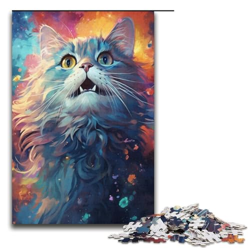 Puzzle für Erwachsene 1000 Teile buntes süßes Kätzchen-Puzzle Lernspiele für Zuhause DIY-Spielzeug tolles Geschenk für Spiele 1000 Teile (38 x 26 cm) von linghhiming
