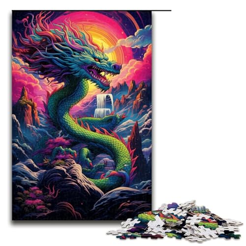 Puzzle für Erwachsene 1000 Teile chinesischer Drache Heimdekoration Puzzle Spielzeug Geschenk für die ganze Familie 75 x 50 cm von linghhiming