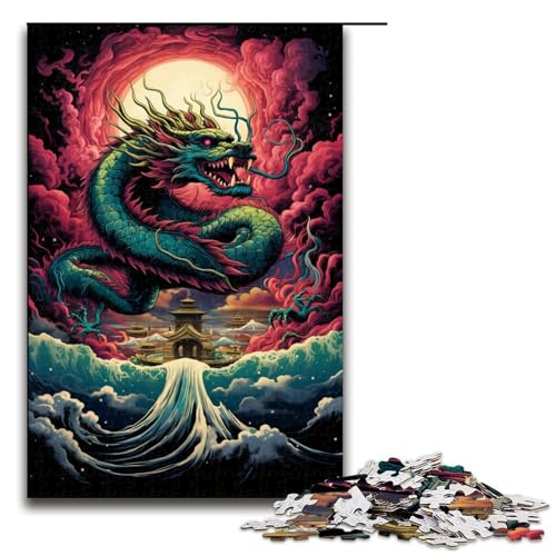 Puzzle für Erwachsene 1000 Teile chinesischer Drache Puzzle Spiele Spielzeug Geschenk geeignet für die Schreibtischdekoration 75 x 50 cm von linghhiming
