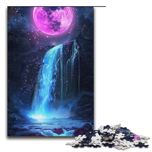 Puzzle für Erwachsene 1000 Teile erstaunlich schönes Neonmond Puzzle für Erwachsene Papierpuzzle Familienspiele Weihnachts und Geburtstagsgeschenke 1000 Teile (38 x 26 cm) von linghhiming