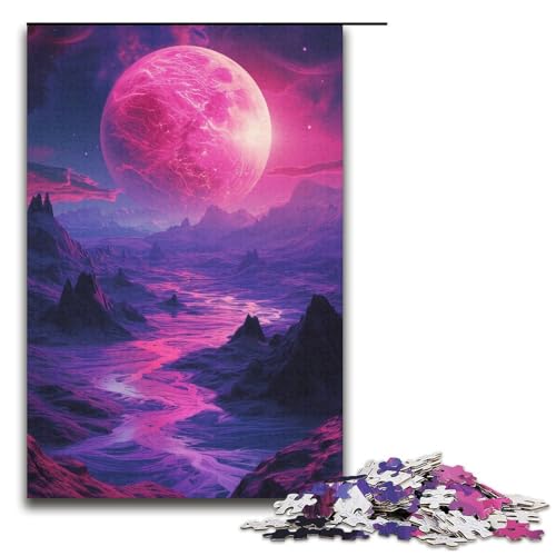 Puzzle für Erwachsene 1000 Teile erstaunliche Neonlandschaft Papierpuzzle für Kinder Lernspiel 1000 Teile (38 x 26 cm) von linghhiming
