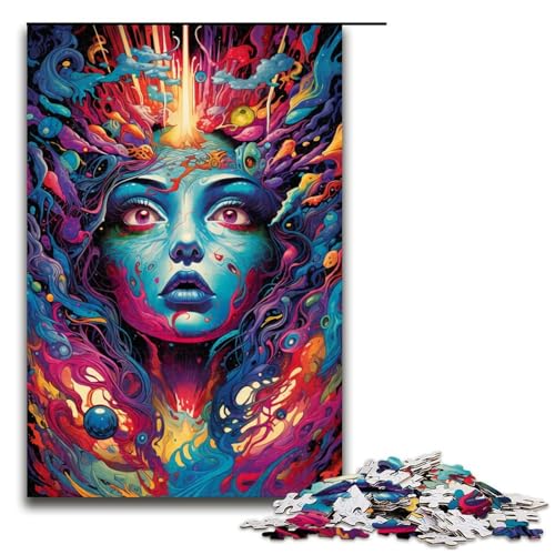 Puzzle für Erwachsene 1000 Teile farbenfrohe Fantasy-Kunst Puzzlespiele Spielzeug Geschenk geeignet als Schreibtischdekoration 1000 Teile (75 x 50 cm) von linghhiming