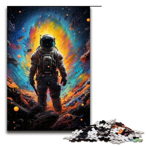 Puzzle für Erwachsene 1000 Teile farbenfrohe Psychedelie stilisierter Astronauten Puzzlespiel lustiges Spielzeug (Größe 75 x 50 cm) von linghhiming