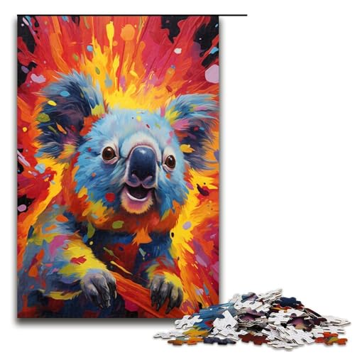 Puzzle für Erwachsene 1000 Teile farbenfrohe Zeichnung Koala Heimdekoration Puzzle-Spielzeug Geschenk für die ganze Familie 1000 Teile (75 x 50 cm) von linghhiming