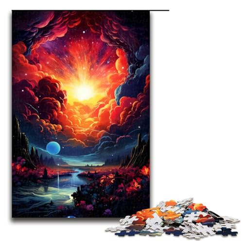 Puzzle für Erwachsene 1000 Teile farbenfrohe psychedelische Traumwelt Puzzlespiel lustiges Spielzeug (Größe 75 x 50 cm) von linghhiming