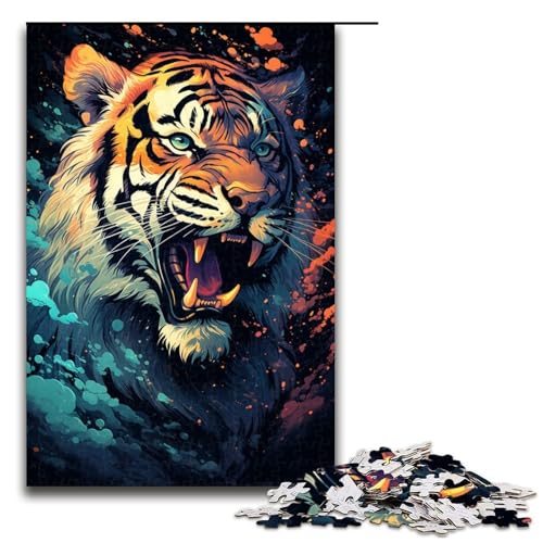 Puzzle für Erwachsene 1000 Teile farbenfrohes exotisches Tiger-Puzzle Lernspiele für Zuhause DIY-Spielzeug tolles Geschenk für Spiele 1000 Teile (75 x 50 cm) von linghhiming
