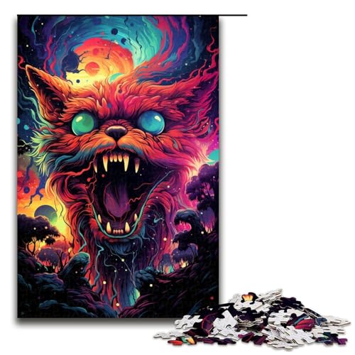 Puzzle für Erwachsene 1000 Teile farbenfrohes psychedelisches Galaxie Monster Puzzle Geburtstagsgeschenk Geschenke für Teenager ab 14 Jahren (Größe 75 x 50 cm) von linghhiming