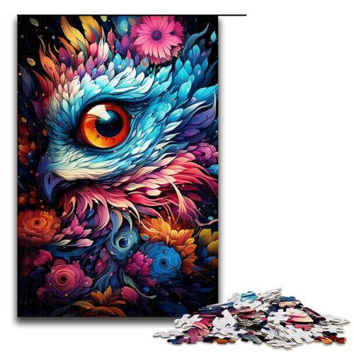 Puzzle für Erwachsene 1000 Teile farbenfrohes psychedelisches Galaxie Phönixauge Holzpuzzle für Kinder Lernspiel (Größe 75 x 50 cm) von linghhiming