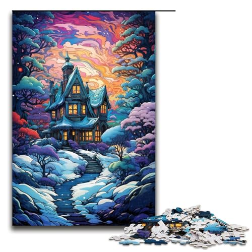 Puzzle für Erwachsene 1000 Teile farbenfrohes psychedelisches Iglu Puzzle Spiele Spielzeug Geschenk geeignet als Schreibtischdekoration (Größe 75 x 50 cm) von linghhiming