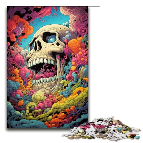 Puzzle für Erwachsene 1000 Teile farbenfrohes psychedelisches Monster Puzzle Spiele Spielzeug Geschenk geeignet als Schreibtischdekoration (Größe 75 x 50 cm) von linghhiming