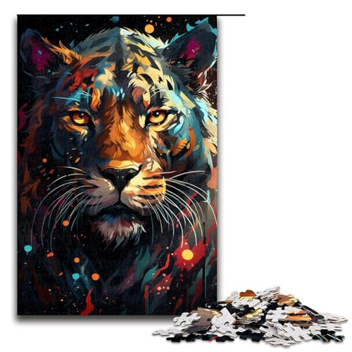 Puzzle für Erwachsene 1000 Teile farbiges Geparden Holzpuzzle 75 x 50 cm Puzzle für Erwachsene 1000 Teile farbiges Geparden Holzpuzzle 75 x 50 cm von linghhiming