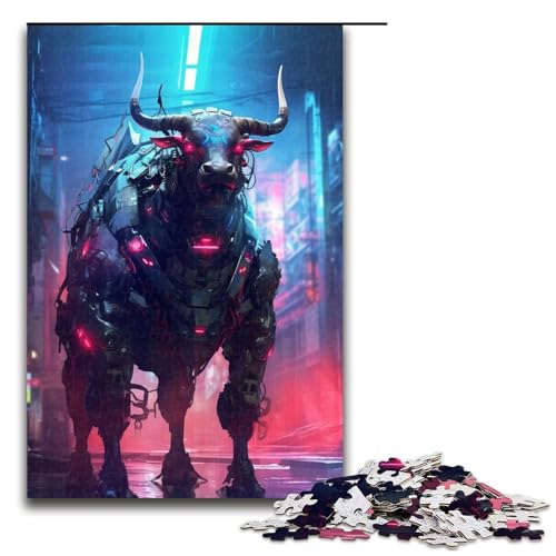 Puzzle für Erwachsene 1000 Teile futuristischer Bulle Lernspiele für Zuhause DIY Spielzeug tolles Geschenk für Spiele 75 x 50 cm von linghhiming