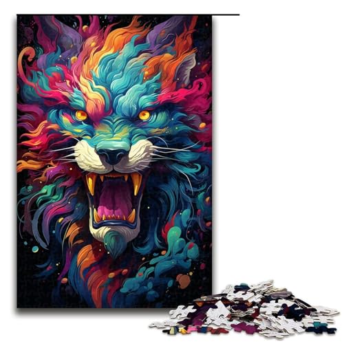 Puzzle für Erwachsene 1000 Teile geheimnisvolles Gemälde Tier Puzzle Lernspiele für Zuhause DIY Spielzeug tolles Geschenk für Spiele 1000 Teile (75 x 50 cm) von linghhiming