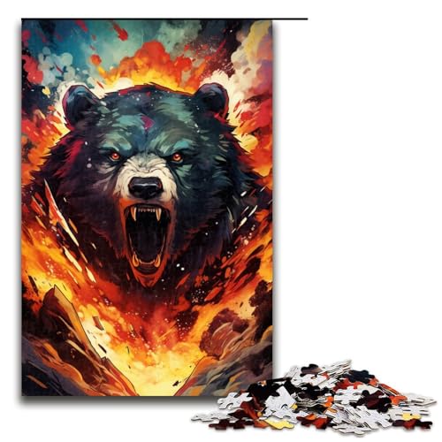 Puzzle für Erwachsene 1000 Teile gewalttätiger Kriegerbär Puzzlespiel Spielzeug lustig 75 x 50 cm von linghhiming