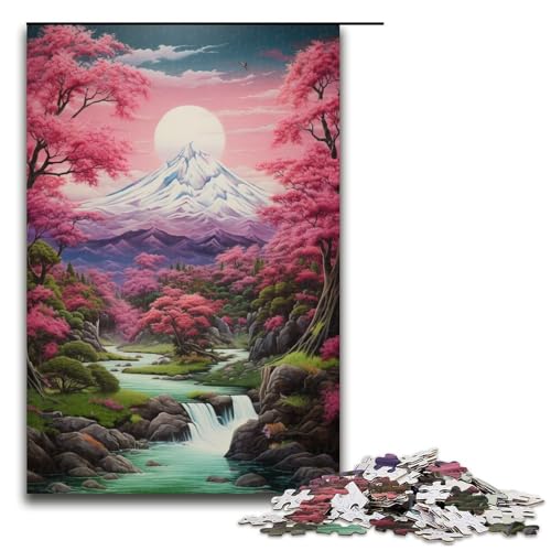 Puzzle für Erwachsene 1000 Teile japanische Berglandschaft Geburtstagsgeschenk Geschenke für Teenager ab 14 Jahren 1000 Teile (75 x 50 cm) von linghhiming