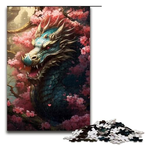 Puzzle für Erwachsene 1000 Teile japanische Drachenkirsche Puzzle Lernspiele für Zuhause DIY Spielzeug tolles Geschenk für Spiele 75 x 50 cm von linghhiming