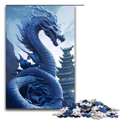 Puzzle für Erwachsene 1000 Teile japanischer Drache in Blau Heimdekoration Puzzlespielzeug Geschenk für die ganze Familie 75 x 50 cm Puzzle für Erwachsene 1000 Teile japanischer Drache in Blau Heimdekoration Puzzlespielzeug Geschenk für die ganze Familie 75 x 50 cm von linghhiming
