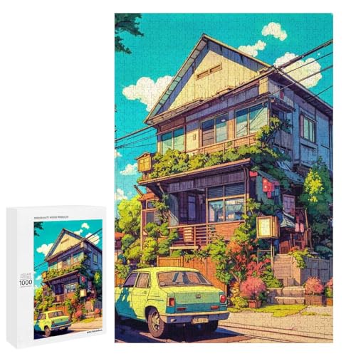 Puzzle für Erwachsene 1000 Teile Japanisches Familien Holzpuzzle Lernspiel Herausforderungsspielzeug (75 x 50 cm) von linghhiming