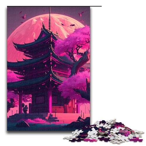 Puzzle für Erwachsene 1000 Teile japanischer Tempel Puzzle Lernspiele für Zuhause DIY Spielzeug tolles Geschenk für Spiele 75 x 50 cm von linghhiming