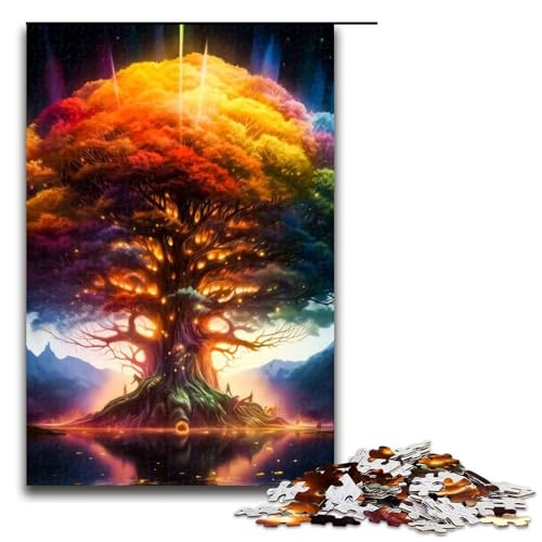 Puzzle für Erwachsene 1000 Teile kosmischer Lebensbaum Holzpuzzle 75 x 50 cm von linghhiming