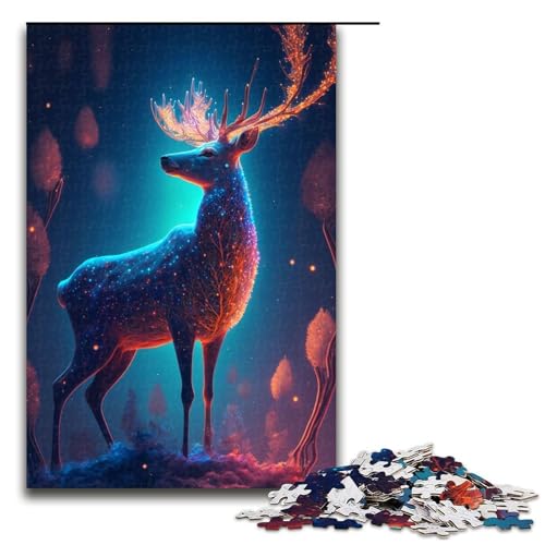 Puzzle für Erwachsene 1000 Teile kosmisches Hirsch Puzzle Lernspiele für Zuhause DIY Spielzeug tolles Geschenk für Spiele 75 x 50 cm von linghhiming