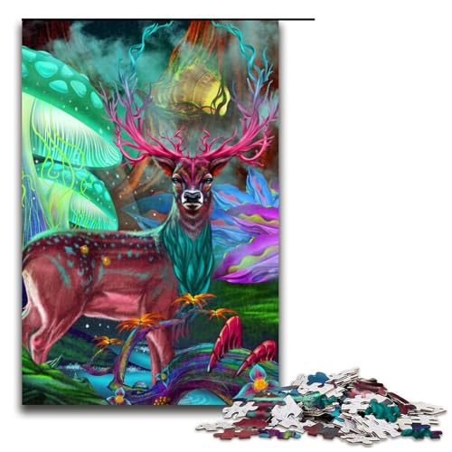 Puzzle für Erwachsene 1000 Teile legendäres Hirsch Puzzle Spiele Spielzeug Geschenk geeignet für die Schreibtischdekoration 75 x 50 cm von linghhiming