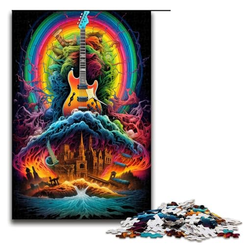 Puzzle für Erwachsene 1000 Teile magische Gitarre Puzzle Lernspiele für Zuhause DIY Spielzeug tolles Geschenk für Spiele 1000 Teile (75 x 50 cm) von linghhiming