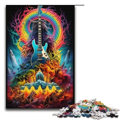 Puzzle für Erwachsene 1000 Teile magisches Gitarren Puzzle jedes Teil ist einzigartig anspruchsvolles unterhaltsames Familienspiel 1000 Teile (38 x 26 cm) von linghhiming