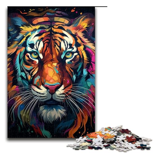Puzzle für Erwachsene 1000 Teile majestätisches Gemälde Tiger Puzzle Spiele Spielzeug Geschenk geeignet für die Schreibtischdekoration 1000 Teile (75 x 50 cm) von linghhiming