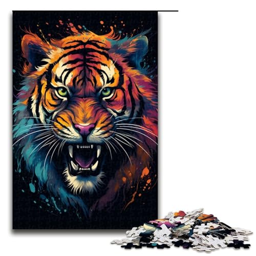 Puzzle für Erwachsene 1000 Teile majestätisches Gemälde Tiger Puzzle Spiele Spielzeug Geschenk geeignet für die Schreibtischdekoration 1000 Teile (75 x 50 cm) von linghhiming