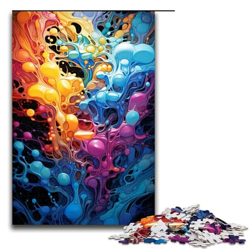 Puzzle für Erwachsene 1000 Teile psychedelische Farbkunst Puzzle Spielspielzeug lustig 1000 Teile (75 x 50 cm) von linghhiming