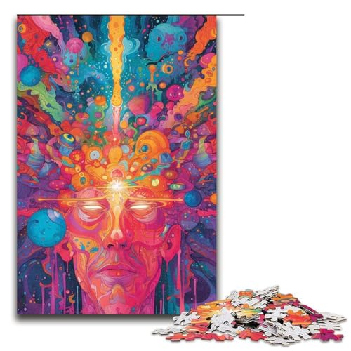Puzzle für Erwachsene 1000 Teile psychedelische Kunst Puzzle Lernspiele für Zuhause DIY Spielzeug tolles Geschenk für Spiele 1000 Teile (75 x 50 cm) von linghhiming