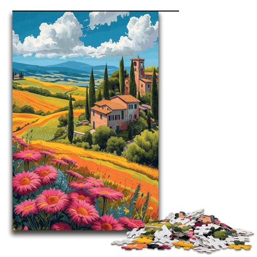 Puzzle für Erwachsene 1000 Teile psychedelische Landschaftskunst Puzzle Lernspiele für Zuhause DIY Spielzeug tolles Geschenk für Spiele 75 x 50 cm von linghhiming