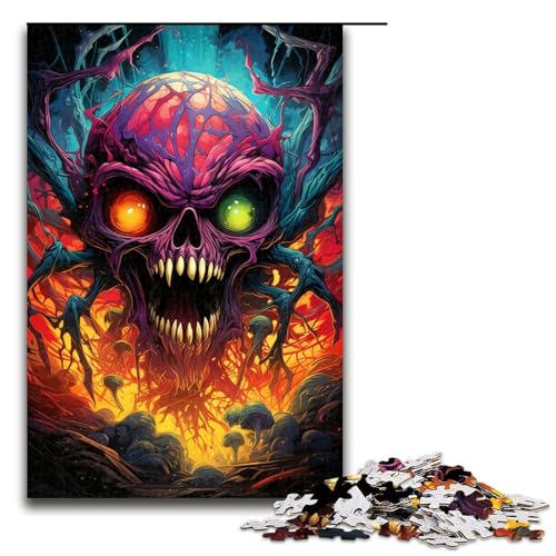 Puzzle für Erwachsene 1000 Teile psychedelisches buntes Spinnenmonster Puzzle Lernspiele für Zuhause DIY Spielzeug tolles Geschenk für Spiele 1000 Teile (75 x 50 cm) von linghhiming
