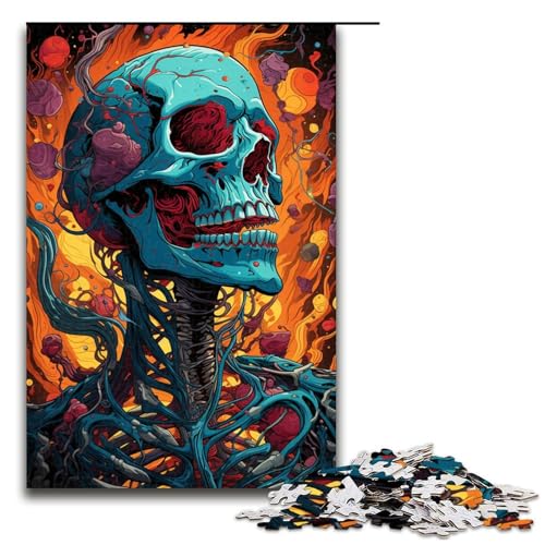 Puzzle für Erwachsene 1000 Teile psychedelisches seltsames Skelett Puzzle Lernspiele für Zuhause DIY Spielzeug tolles Geschenk für Spiele 75 x 50 cm von linghhiming